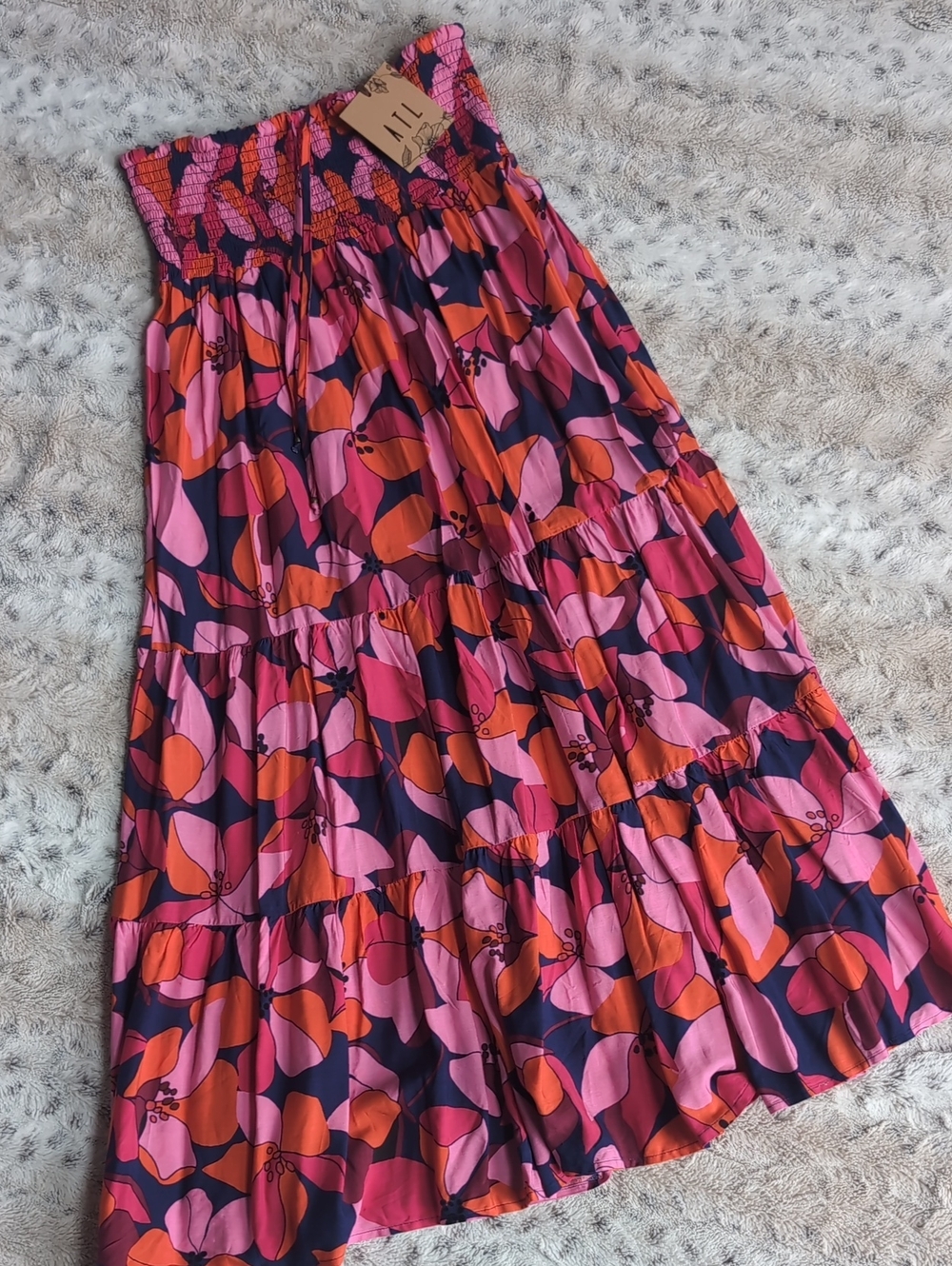 Abel the Label Retro Floral Maxi Dress Skirt